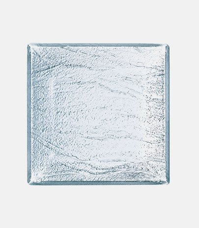 Assiette plate verre carrée Minérali 18,5 cm