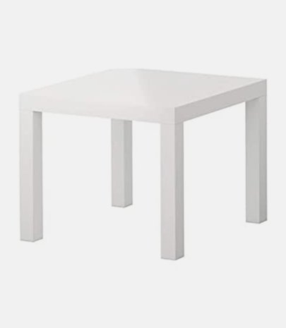 Table Lack 55 x 55 cm brillant blanc